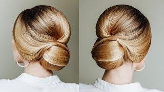 Sleek bun prom hairstyle for soft hair  Formal  easy 10 min knock red carpet hairstyle