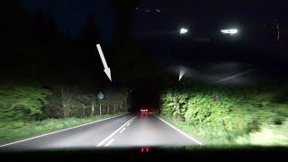 Audi Digital Matrix LED real-life test at night on highway country roads review  1001cars