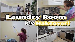NEW Insane DIY Laundry Room Makeover on a Budget Extreme Room Transformation Affordable Renovation