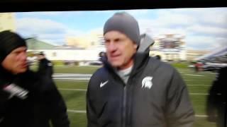 Mark Dantonio halftime interview MSU Northwestern