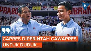 Kelakar Prabowo ke Gibran Capres Diperintah Cawapres untuk Duduk