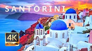 Santorini Greece 4k Drone Footage with Relaxing Music 2024