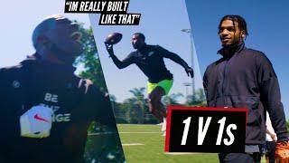 Jarvis JUICE Landry  Chad Ochocinco pulls up to training and tries to guard everyone  NFL 1v1s