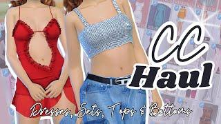 SIMS 4  CC HAUL - New Finds Tops Dresses & Sets + CC LINKS in Description 