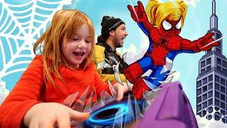 Adley plays SPiDER GiRL in Roblox to Rescue Dad  Pirate Ship Battle game Adley’s App Review pt 1