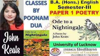 Semester-III Paper 1 POETRY JOHN Keats Ode to Nightingale