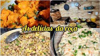 COLHEITA na horta + ALMOÇO caipira