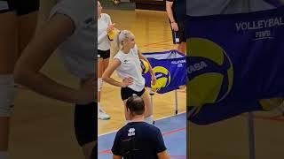 Carmel Vares Estonian volleyball spiker at Cannes France 