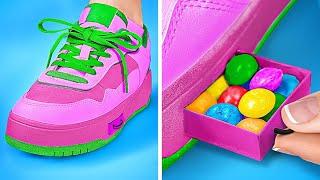 Hide Candies in Shoes Genius Food Hacks and Funny Tricks by 123 GO