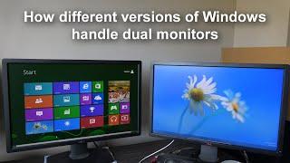 How different versions of Windows handle dual monitors