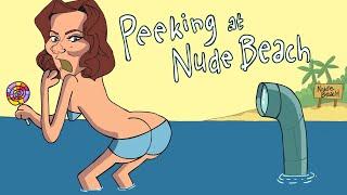 Peeking at nude beach  Cartoon Box Parody  Hilarious Funny Cartoons