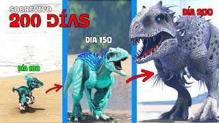 SOBREVIVO 200 DÍAS como INDOMINUS REX DIOS en ARK y evoluciono en dinosaurio destructor de Titanes