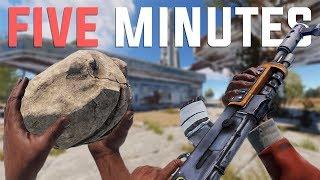 Rust - ROCK to AK in 5 MINUTES Rust Solo Survival