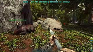 ARK  Survival Evolved  Big monkey plus one of our dinos died 