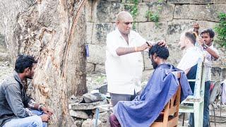 $1 Shave From Street Barber Working Under A Tree I Hampi India.
