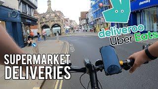 Supermarket Deliveries Cycling Uber Eats and Deliveroo