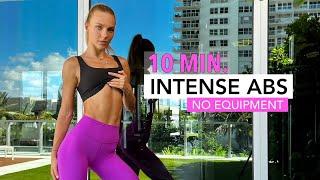10 Min INTENSE ABS Workout  Crush Your Abs And Core  No Equipment  - Angela Kajo
