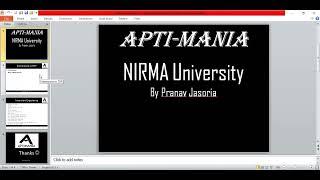 NIRMA Interview Experience 2022 By Pranav Jasoria APTIMANIA