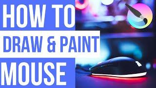 How to paint and draw with a mouse in Krita. - Tutorial.