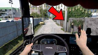 POV on West Balkans very NARROW roads  Euro Truck Simulator 2 gameplay with MOZA TSW  Real hands