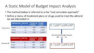 Budget Impact Analysis in HTA part 14 Introduction and a Simple Model of Budget Impact