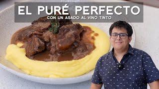 COMO PREPARAR UN PURÉ DE PAPA PERFECTO Y UN ASADO AL VINO TINTO  ALEXANDER QUESQUÉN  ACOMER.PE