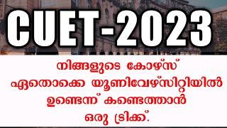 CUET 2023 Malayalam  How to select Course and University? Central University Admission 2023