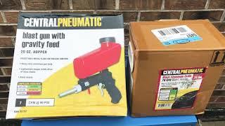 HARBOR FREIGHT SANDBLAST GUN unboxing demo review