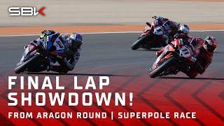 EPIC FINAL LAP️ Bautista  Toprak in the Superpole Races last lap   2024 #AragonWorldSBK 