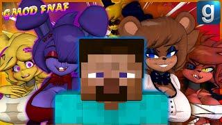 GMOD FNAF Five Nights In Anime With Minecraft Steve Remastered