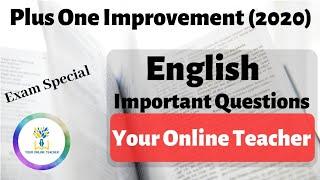 2020 English Improvement Exam Special Video Plus One English Improvement exam important Questions