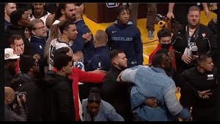 DILLON BROOKS FIGHTS COURTSIDE SHANNON SHARPE COME HERE TO MY SEAT & FIGHT YELLING MATCH