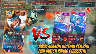 MATCH PANAS AWAL SEASON LINGKU DIBACOTIN DIREMEHIN + KETEMU PENJOKI  - MOBILE LEGENDS