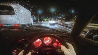 2jz Toyota Supra Night Drive with RAIN - Assetto corsa