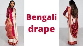 Bengali Drape  How to wear Saree for Beginners  Easy Saree Draping Tutorial  Tia Bhuva