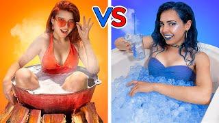 Desafio de Calor vs Frio  Garota Ardente vs Garota Gelada