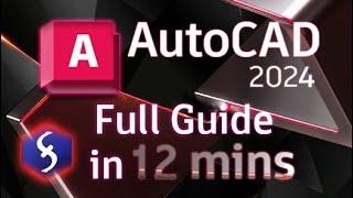 AutoCAD - Tutorial for Beginners in 12 MINUTES   AutoCAD 2024 