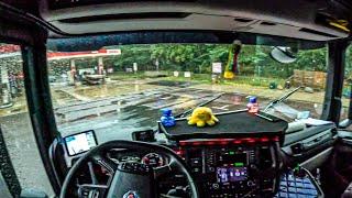 ASMR  POV Truck Driving Scania R500  Germany Bad Weather To Drive  4k HD 