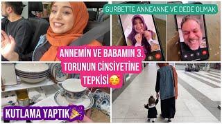 ANNEM VE BABAMIN 3. TORUNUN CİNSİYETİNE TEPKİSİ GURBETTE ANNEANNE VE DEDE OLMAK KUTLAMA YAPTIK