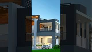 Stunning 5 Bedroom Modern Contemporary House  Front and Side Elevation  3550 Sq.Ft.