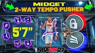 BEST 57 Build 2k21 2 Way Tempo Pusher Build Rarest Build in NBA 2k21 5 foot 7 build