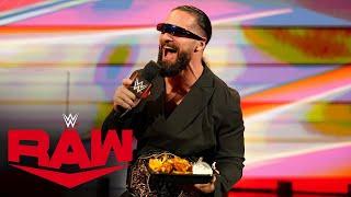 Seth “Freakin” Rollins taunts “Dirty” Dom with some Buffalo wings Raw highlights July 10 2023