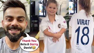 David Warner Daughter Is Virat Kohli BIG Fan Watch FULL Video Now ️