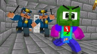 Monster School Baby Zombie Prison Escape with GOD Mode -Sad Story happy ending Minecraft Animations