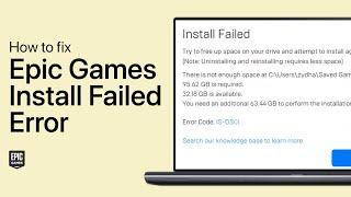 How to Fix Epic Games Error “IS-0003 Install Failed - Could not create directory” on PC