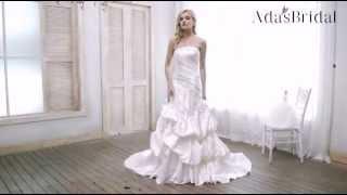 Chic Satin Strapless Neckline Ruched Mermaid Wedding Dress - Adasbridal WWD93320