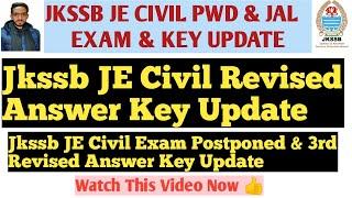 Jkssb JE Civil Revised Answer Key Update  Jkssb JE Civil Exam Postponed  Jkssb Je Civil Exam 