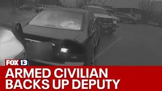 Deputy makes split-second decision when armed civilian attempts to help during traffic stop