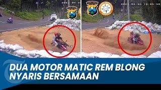 DETIK-DETIK Dua Motor Matic Rem Blong di Jalur Penyelamat Cangar - Pacet Nyaris Bersamaan