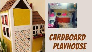 Cardboard playhouse  DIY  Playhouse makeover  GAC Playhouse